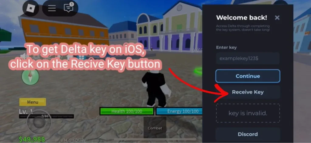 Delta Executor Key on iPhone