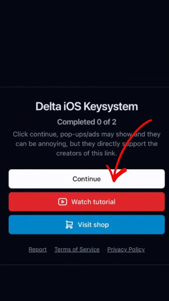 get delta key for ios